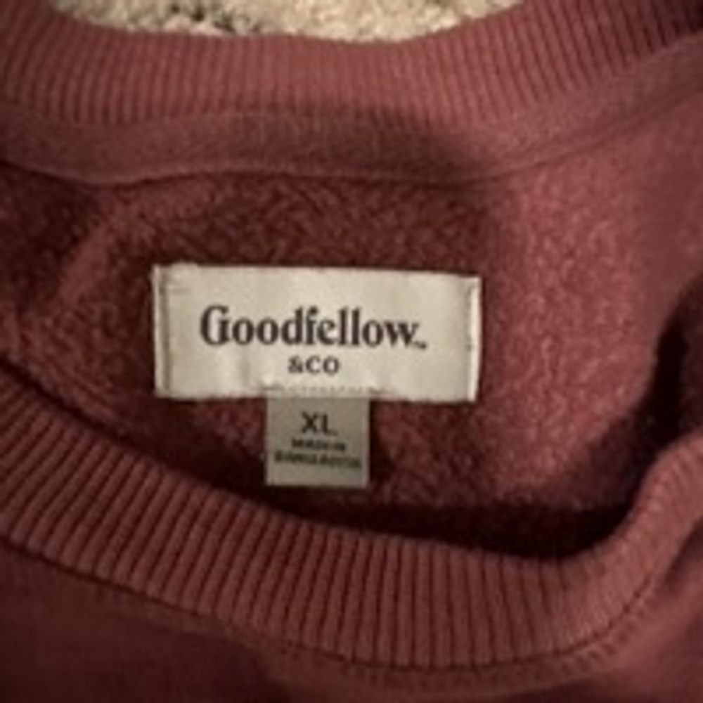 Men's Goodfellow & Co Sweatshirt XL Burgundy Gray - Picture 2 of 4